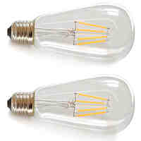 2 pcs Kakanuo E26/E27 4W 4X Filament COB 360lm Warm White LED ST64 Retro LED Filament Bulbs AC 85-265V