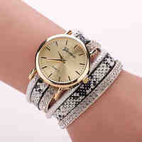 Xu™ Women's Snakeskin Grain Bracelet Quartz Watch