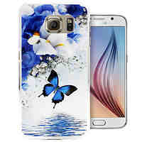 Butterfly Mirror Lake Pattern PC Back Cover Case for Samsung Galaxy S6/S6 Edge