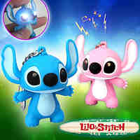 1pc Cartoon Stitch Design LED Keychain with Sound Kid Toy