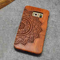 Natural Wood Samsung Case Lucky Flower Totem Hard Back Cover for Galaxy S6 edge/S6 edge/S6
