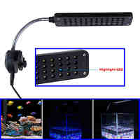 Jiawen LED Aquarium Fish Water Plant 48 LED 3W Clip White Blue Light Bulb Lamp