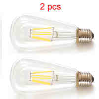 2pcs Kakanuo E26/E27 6W 6XFilament COB 540lm Warm White LED ST64 Retro LED Filament Bulbs AC85-265V