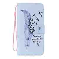 Wild Goose Feather Painted PU Phone Case for iphone 6/6S