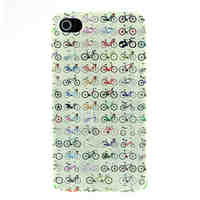 Bicycle Pattern Pattern Hard Case for iPhone 4/4S