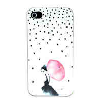 Umbrella Girl Pattern Hard Case for iPhone 4/4S