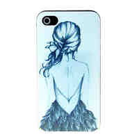 Girl's Back Pattern Hard Case for iPhone 4/4S