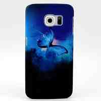 Blue Butterfly Pattern Hard Plastic Skin Case Cover for Samsung Galaxy S6 G920 / S6 Edge G925 / S6 Edge Plus G928