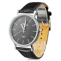 Unisex's PU Analog Quartz Wrist Watch (Black)
