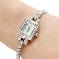 Women's Alloy Analog Quartz Bracelet Watch (Silver)