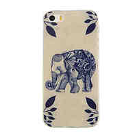 Blue Elephant Pattern TPU Soft Case Phone Case for iPhone 5/5S