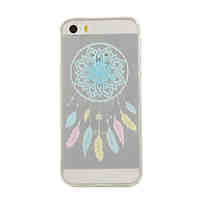 Blue Campanula Corners Pattern TPU Soft Case Phone Case for iPhone 5/5S