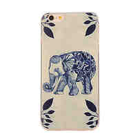 Blue Elephant Pattern TPU Soft Case Phone Case for iPhone 6/6S