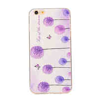 Purple Dandelion Pattern TPU Soft Case Phone Case for iPhone 6/6S