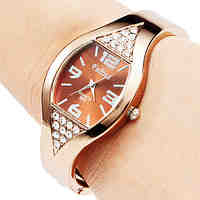 Women's Alloy Analog Quartz Bracelet Watch (Bronze)