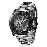 Men's Steel Analog Quartz Wrist Watch (Black)