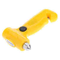 3-LED Dynamo Flashlight with Lifesaving Hammer (Yellow)