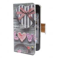 Heart Shaped Gift Case Pattern PU Full Body Case with Card Slot for iPhone 4/4S