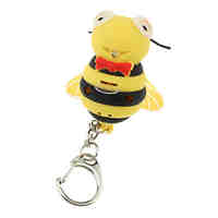 ABS Bee Shaped Keychain with LED  Voice