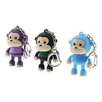 ABS Monkey Shaped Keychain with LED  Voice (Random Color)