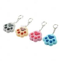 ABS Cat's Paw Shaped Keychain with LED  Voice (Random Color)