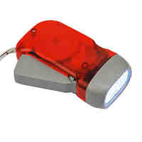 Red Eco-friendly 3-LED Dynamo Flashlights