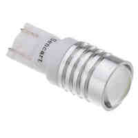 2Pcs T10 1.5W 1-LED 70-90LM 6000-6500K Cool White Light LED Bulb with Optical Glass Convex Lens (12V)