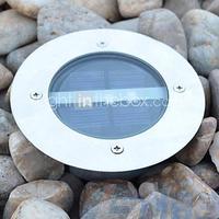 Solar Power Round Recessed Deck Dock Pathway Garden LED Light