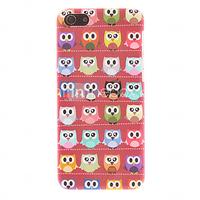 Red-soled Lovely Owls Pattern Smooth Hard Case for iPhone 5C