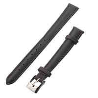 Women's 12mm Leather Watch Band (Black)