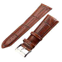 Unisex 26mm Craquelure Grain Leather Watch Band (Brown)