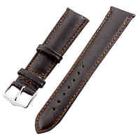 Unisex 20mm Leather Watch Band (Brown)