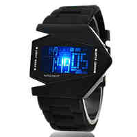 Men's Watch Sports LED Stealth Aircraft Silicone Strap 