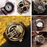 Vintage Personality Skull Head Antique Ring Watch