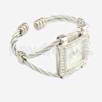 Ladies Fashion Watch Womens Fashion Watches Wire-rope Bracelet Watch Silver