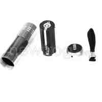 New Silver Mini Flashlight 9 LED Small Hand Torch