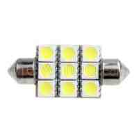 LED Bulb for Car 39mm High Power 9 LED Festoon Dome Bulb 12V 1W