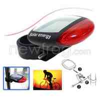 Solar Powered Bicycle Light Bike Rear Tail LED Lamp Red