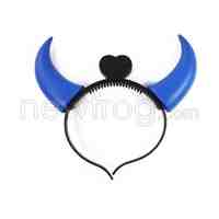 New LED Flash Light Haloween Devil Horns Headband Cosplay Blue