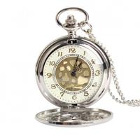 Vintage Large Gold Face Pocket Watch Necklace Women Men Quartz Pocket Watch