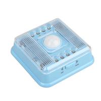 Superbright 8 LED White Light Square Cube AUTO PIR LED Light Lamp Blue