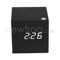 Wooden USB/AAA Powered Digital LED Alarm Clock Black + White