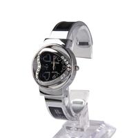 Fashion Bracelet Bangle Watch Crystal Heart Shaped Dial Quartz Watch Black