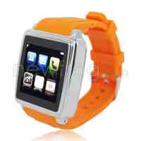 Touch Screen Bluetooth Sync Smart Watch Mini Phone Yellow for Android