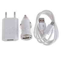 3IN1 USB Charging Cable Car Charger Power Adapter EU for Android Cellphones