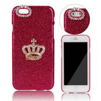 Glitter Bling Diamond Crown Back Case for iPhone 6 4.7 Rose