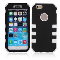 Robot Style Plastic Silicone Back Case for iPhone 6 4.7 White