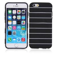 Stripes Soft Rubber Back Case for iPhone 6 4.7 Black