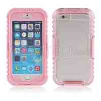 Protective Plastic Silicone Waterproof Case for iPhone 6 4.7' Pink