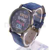 WoMaGe Unisex Leather Quartz Wrist Watch Blue 